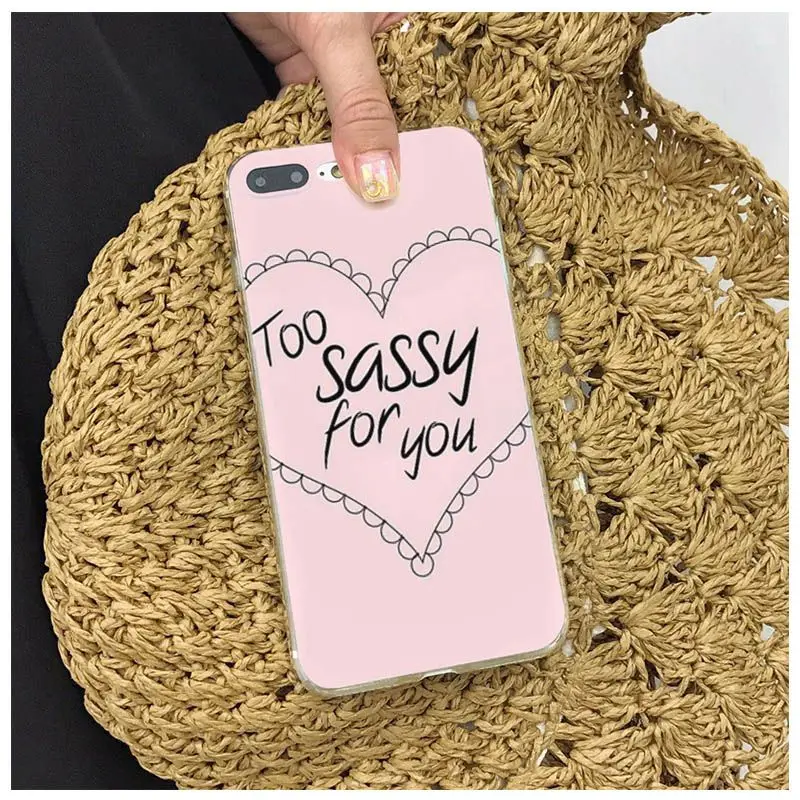 Прозрачный мягкий силиконовый чехол Aiboduo Too Sassy для вас iPhone 5s 5 8 7 6 6S Plus X XS XR XSmax 8pl