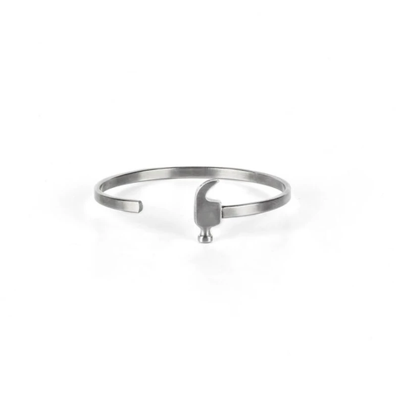 Vintage Stainless Steel Bracelet Men Punk Hip Hop Tool Shape Hammer Cuff Bangles Bracelets Women Couple pulseiras masculina | Украшения и
