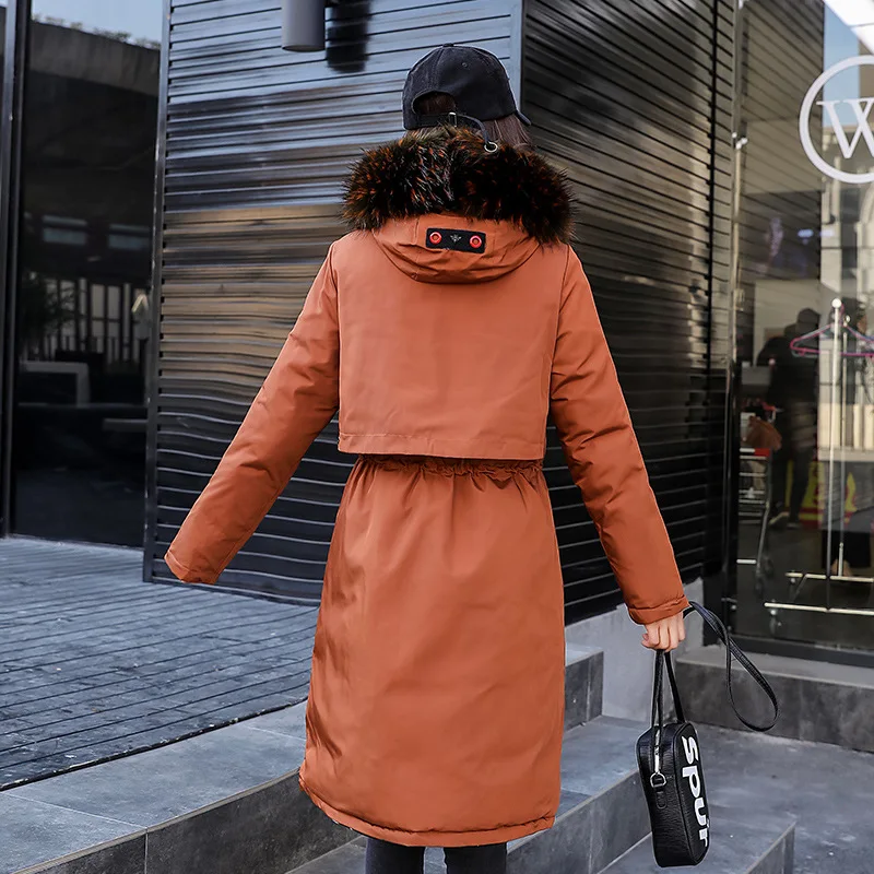 Женские парки длинные зимние куртки и пальто с регулируемой талией женская