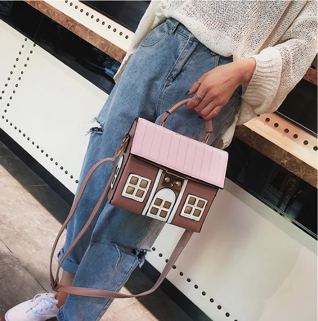 Забавная милая сумка из искусственной кожи с мультяшным дизайном для дома