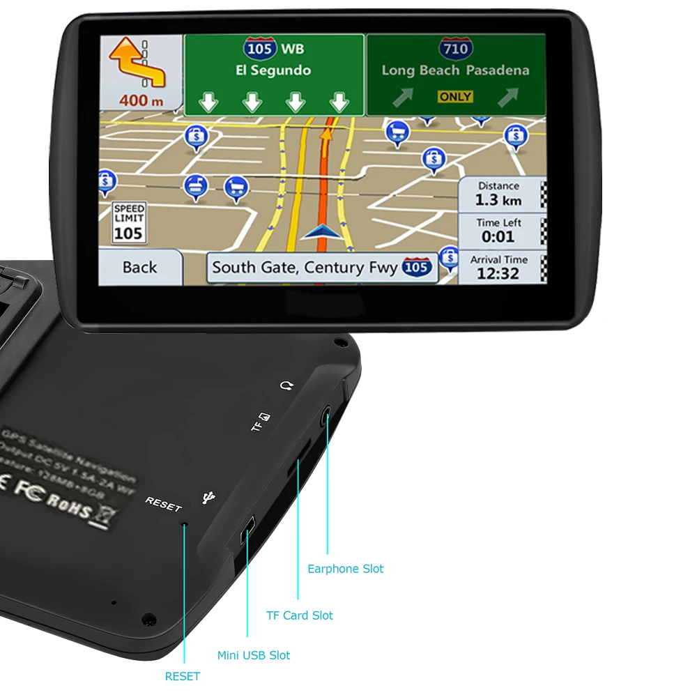 Gps автомобильный навигатор 7 дюймов HD lcd емкостный экран FM Bluetooth Голосовая