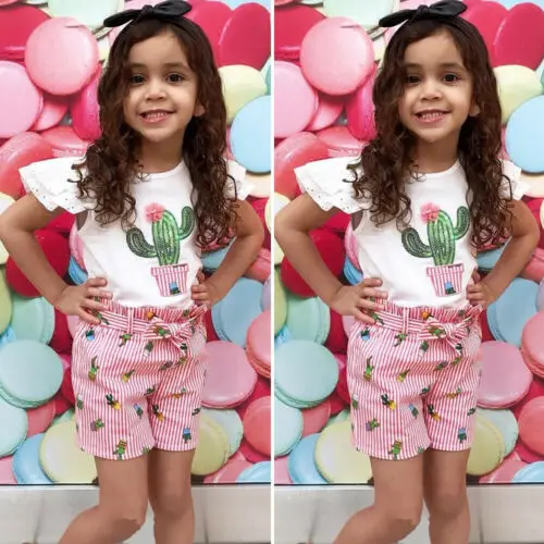 Детская Кружевная футболка CANIS фирменные Лоскутные шорты в полоску с принтом