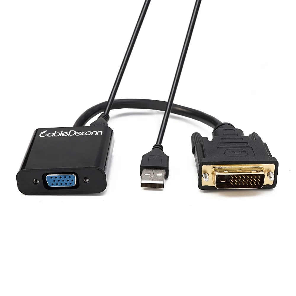 Активный DVI-D 24 + 1 папа к VGA 15 pin HDTV Женский монитор USB адаптер Соединительный кабель