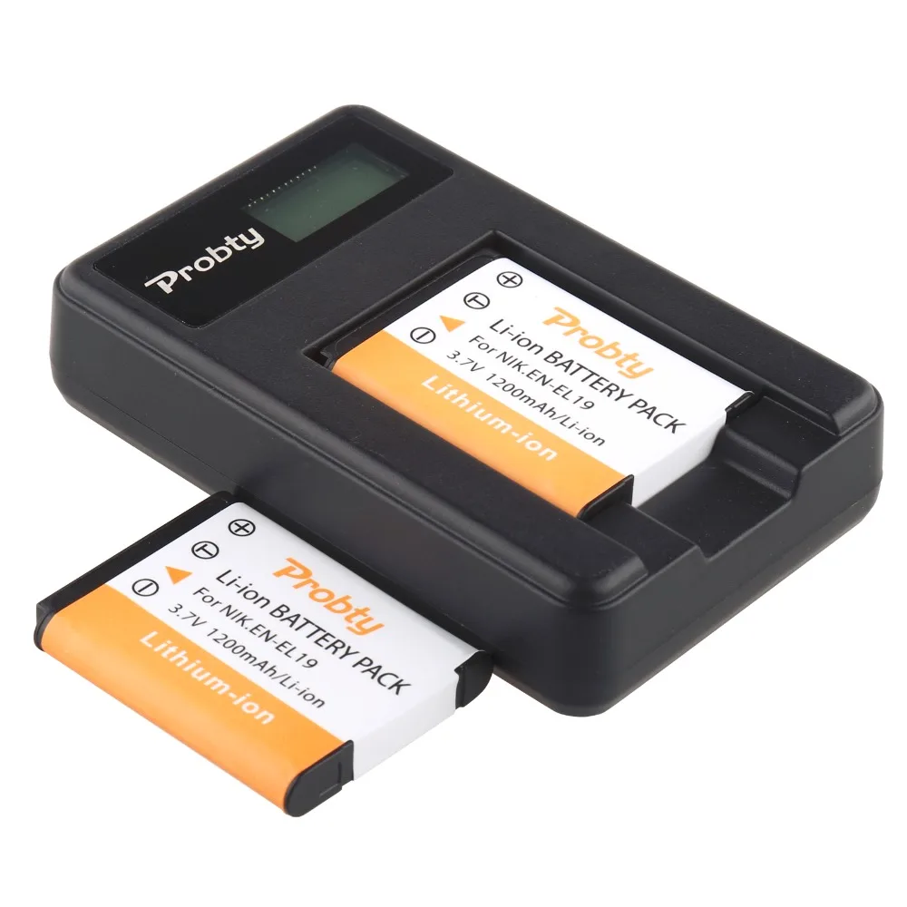 PROBTY 2PCS ENEL19 EN-EL19 Battery + LCD Charger for Nikon Coolpix S32 S33 S100 S2500 S2750 S3100 S3200 S3300 S3400 S3500 S4100 |