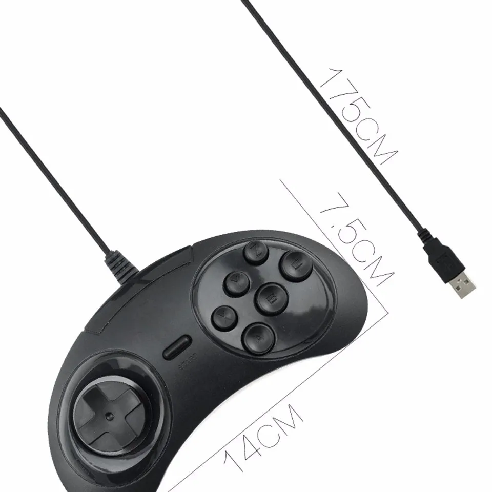 HAOBA классический USB SEGA проводной 6 кнопок геймпад джойстик для Genesis/MD2 Y130/PC/MAC Mega