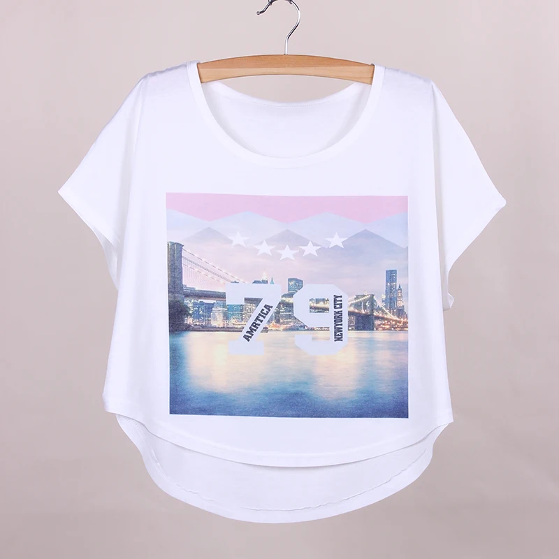Прямая поставка Современная Летняя женская футболка с принтом в виде города