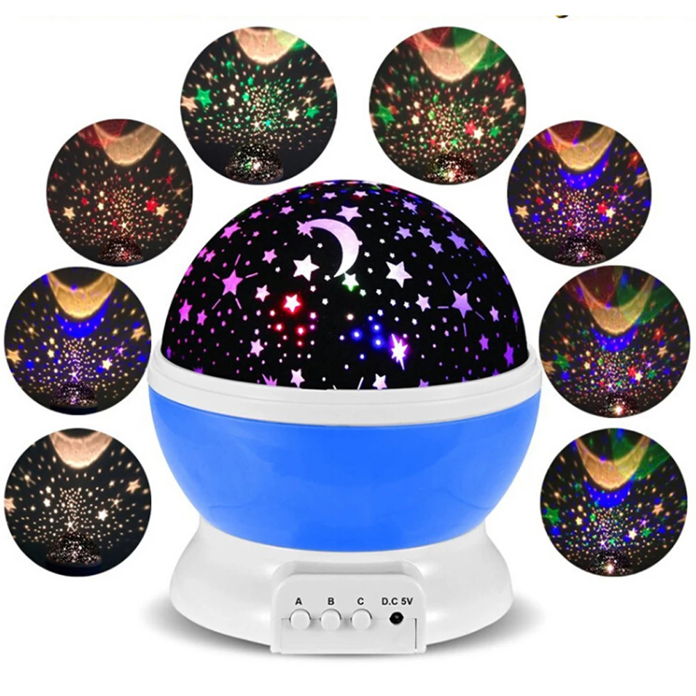 Звезд звездное небо Светодиодный Ночник проектор Звезда Луна настольная лампа
