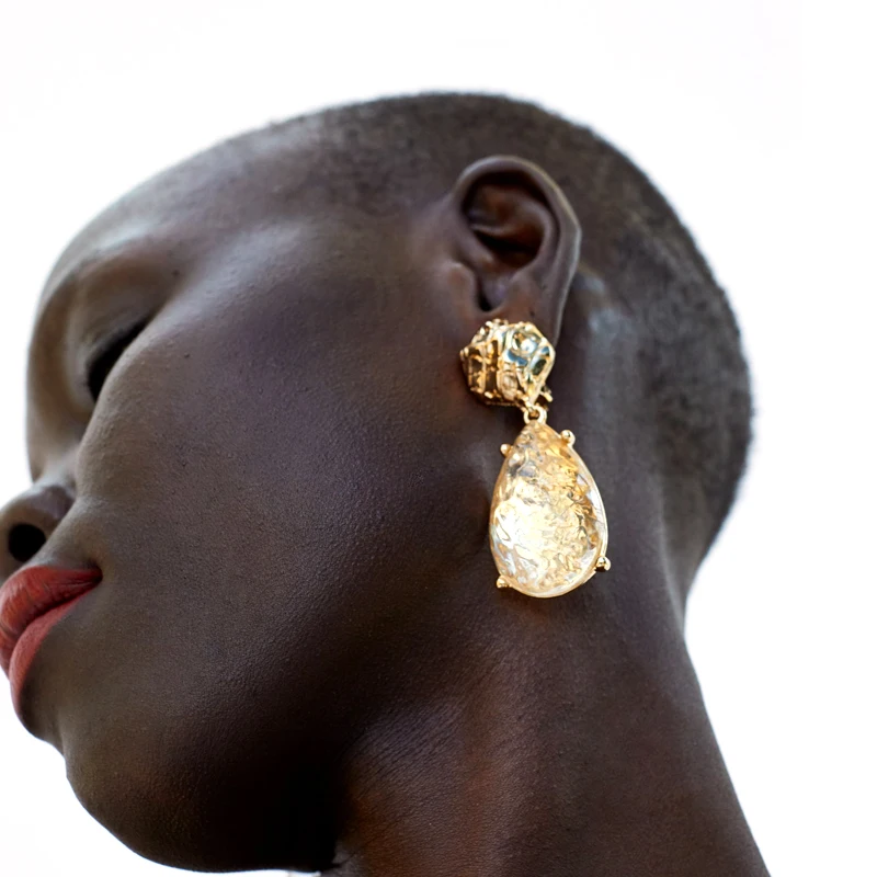 Женские винтажные серьги-подвески Vodeshanliwen ZA серьги из смолы в виде капли воды