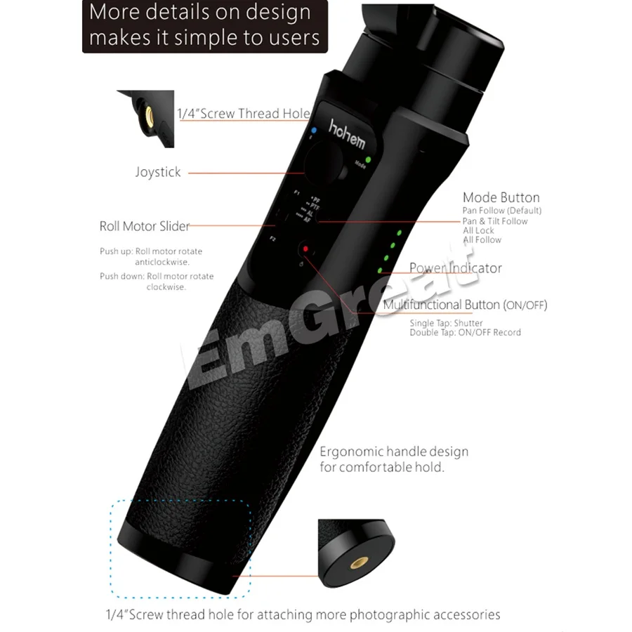 Hohem iSteady Pro 2 3-осевой ручной подвесной защита от брызг, а также с сумочкой для DJI Osmo Экшн камера Gopro Hero 7/6/5/4 SJCAM YI экшн-камер