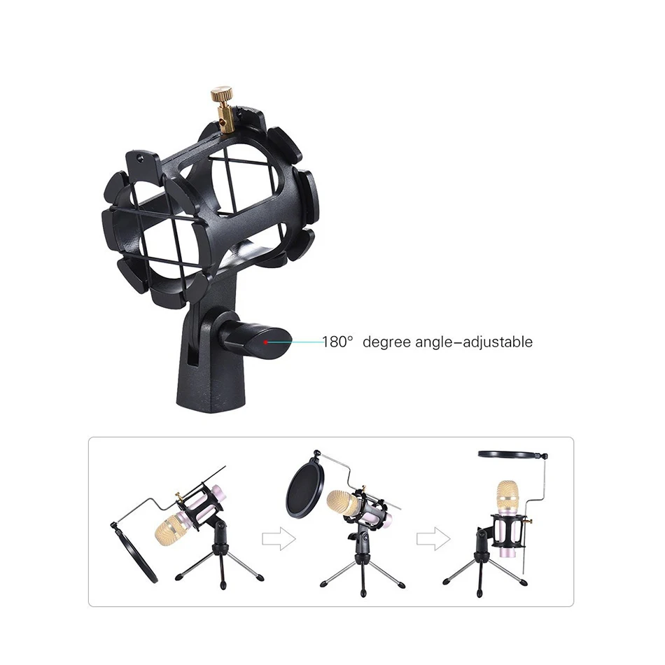 Регулируемая подставка для микрофона держатель штатив с противоударным