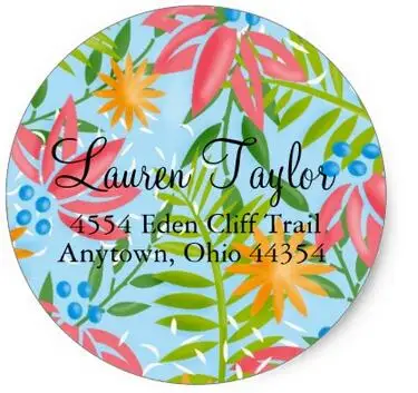 

1.5inch Personalized Tropical Floral Stickers