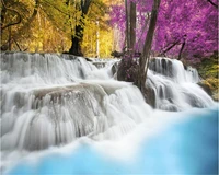 beibehang interior high quality papel de parede wallpaper waterfall natural view landscape background wall maple modern tapety