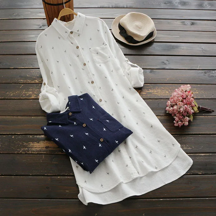 Женская рубашка хлопковая повседневная весенне осенняя 2019|Блузки| |