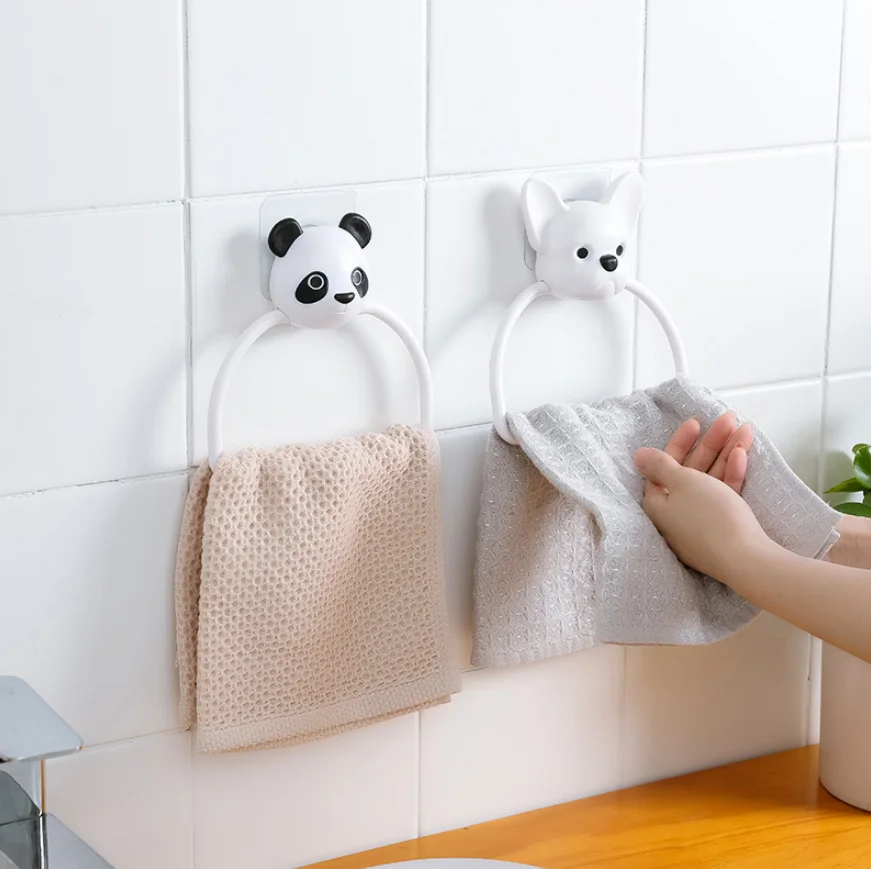 Круглые держатели для полотенец panda настенные аксессуары ванной комнаты|Кольца