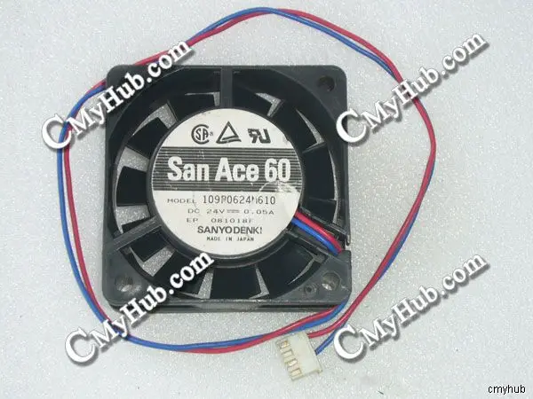 For SANYO DENKI 109P0624M610 DC24V 0.05A 6020 6CM 60mm 60x60x20mm 4Pin Cooling Fan |