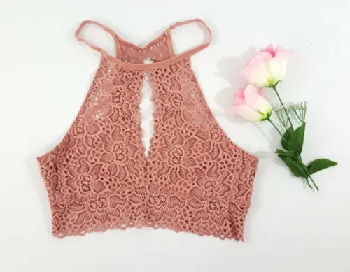 Женский кружевной жилет летний однотонный Бюстгалтер с вырезами и бретельками