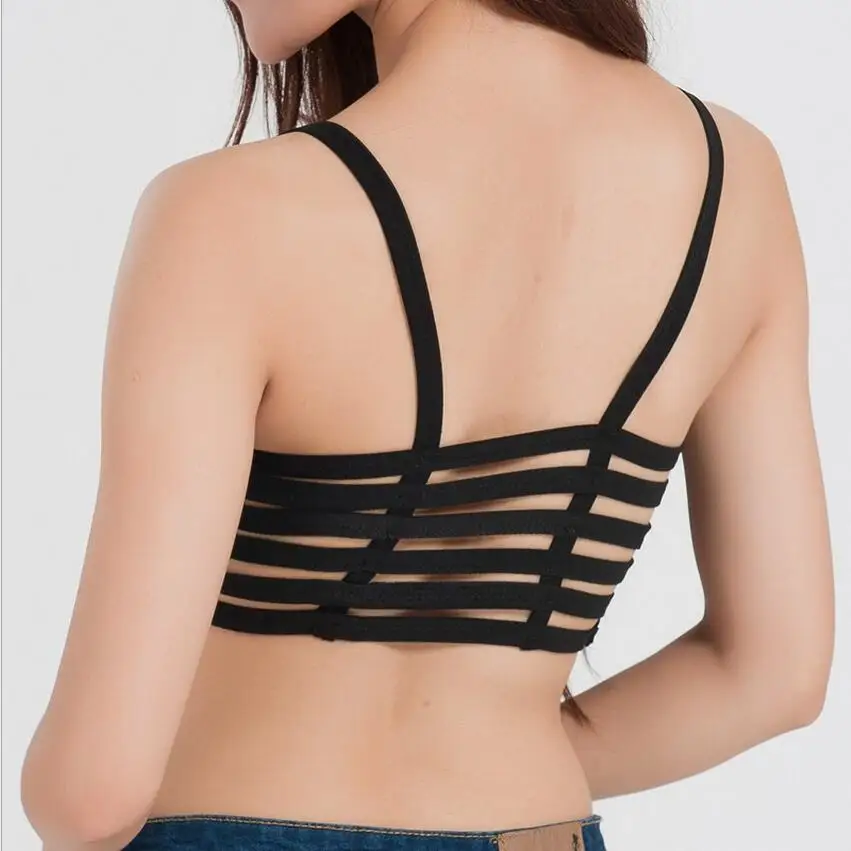 

HOT!!!2016 New Fashion Hollow Out stripe Camis Women tops Bra Crop Top Tank Beach Vest Sexy