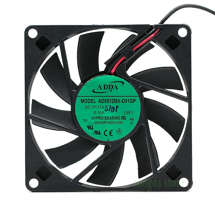 

Original for ADDA AD0812MX-D91GP 8015 80*80*15mm DC 12V 0.15A 2-wire ultra thin slim silent quiet Case cooling Fan