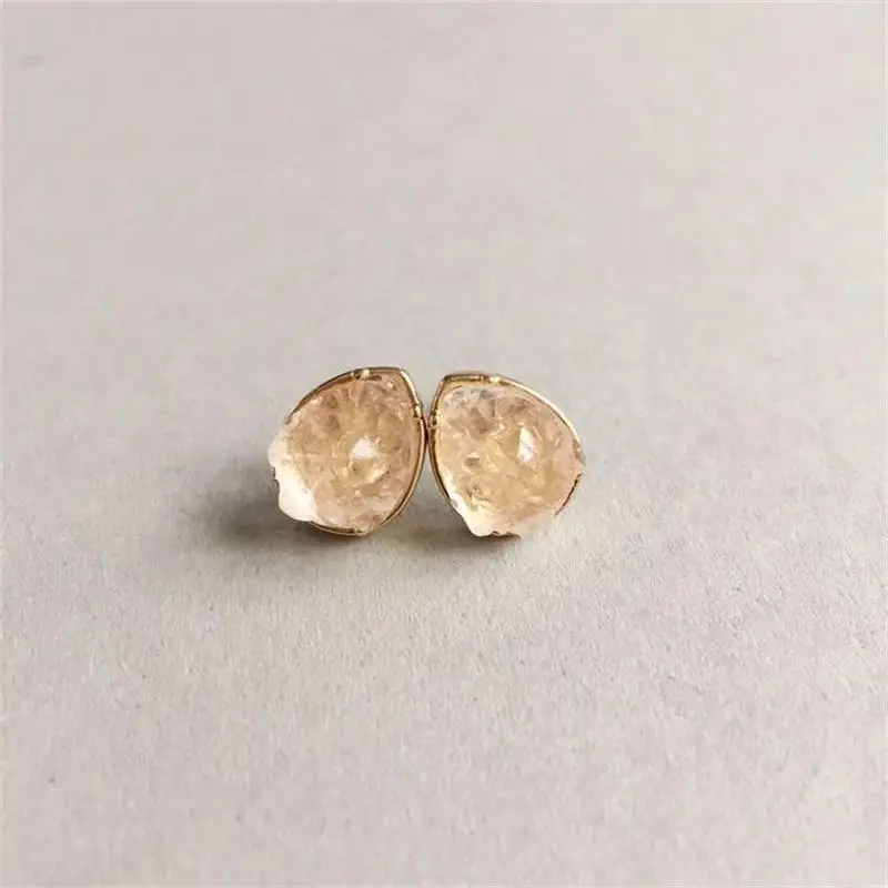 5 видов цветов серьги гвоздики с каплями воды модные кварцевые золотого цвета