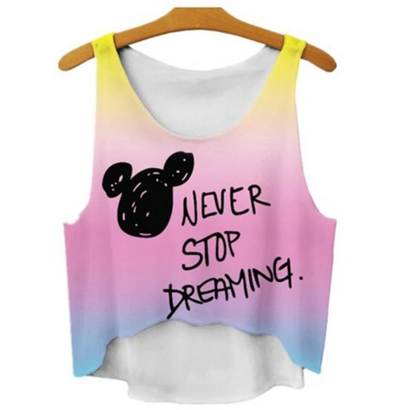 Fashion Galaxy printing summer dresses 2016 fashion designer women cropped tees girls short style tank tops wholesale | Женская одежда