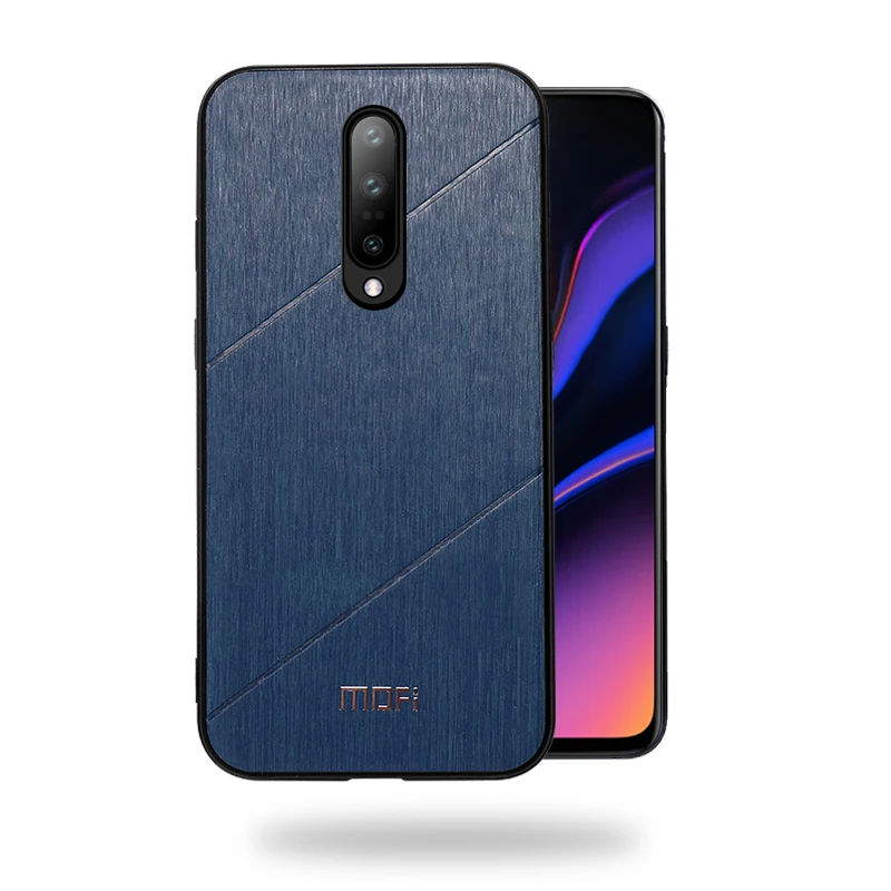 blue Для oneplus 7 pro чехол противоударный задняя крышка 1+ 7 pu кожаный бизнес защитный чехол s coque MOFi one plus 7 Чехол - Цвет: blue