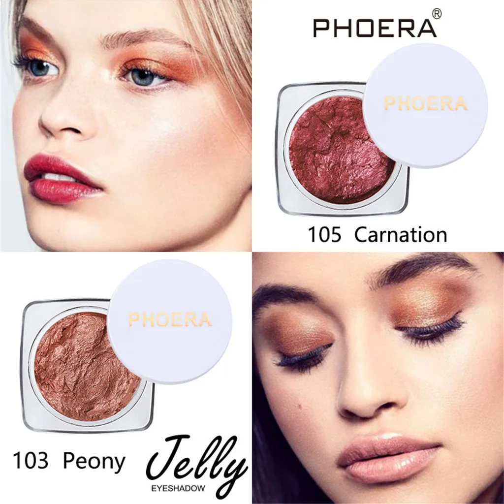 PHOERA женские тени для век желейные гели хайлайтер маскирующий макияж мерцающий