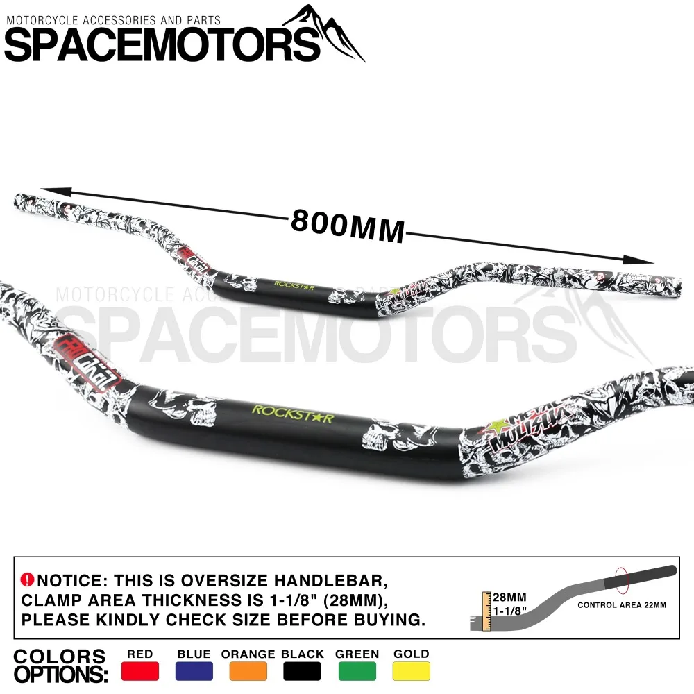 Профессиональный руль Caken Mulisha 1 1/8 " fatbar 28 мм ручка для мотокросса питбайка грязи