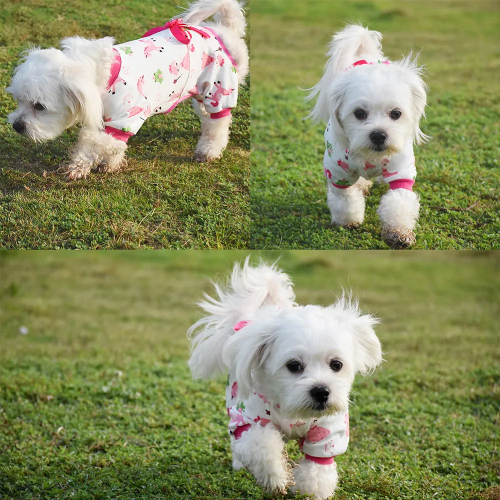 Хлопковые пижамы для собак милых домашних животных ночная рубашка 5 размеров 3