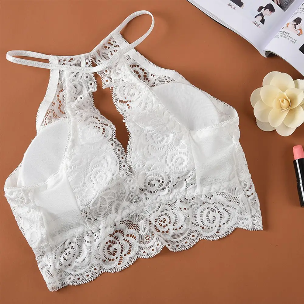 Женские кружевные топы трубы сексуальный подвесной бюстгальтер на бретельках