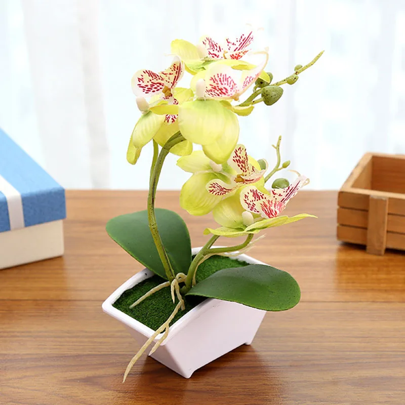 Лидер продаж 1 шт. искусственные цветы бонсай фаленопсис Бабочка Орхидея