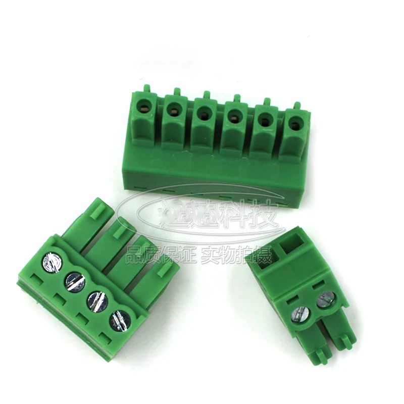 100 шт./лот подключаемый PCB терминал 2EDGK 3 81 2P ~ 8P отверстие гнездо (медь