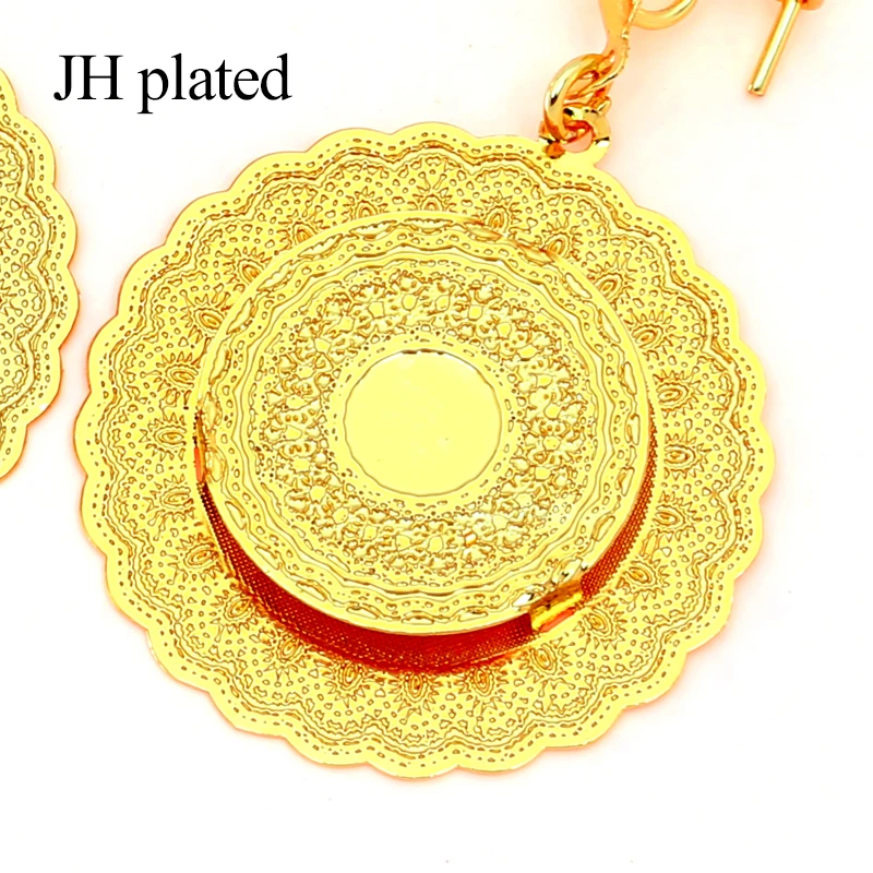 JHplated африканские Ювелирные серьги из Эфиопии круглые двухслойные скульптуры для
