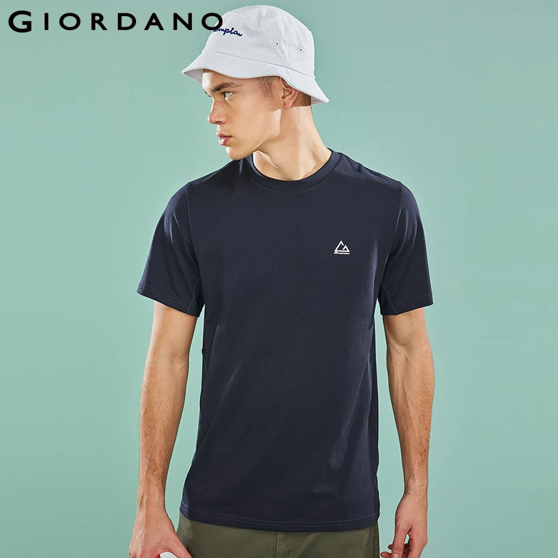 Giordano мужская быстросохнущая спортивная футболка с вышивкой на груди есть