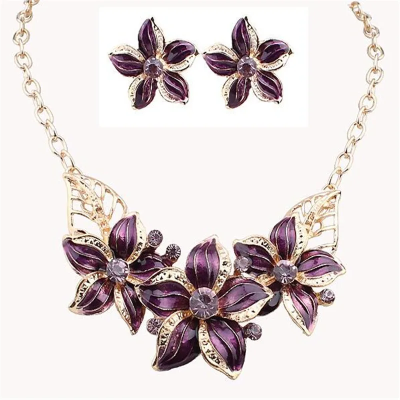Комплект из колье и серёг с кристаллами|new jewelry sets|jewelry weddingset necklace |