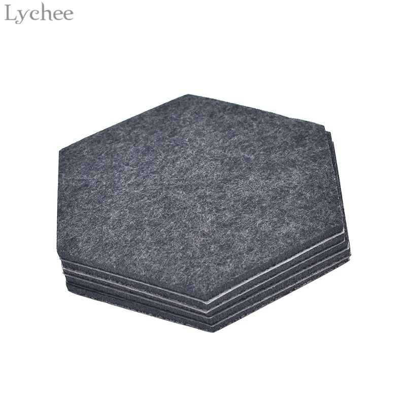Lychee 4 пар/компл. шестигранные войлочные цветные настенные наклейки милый