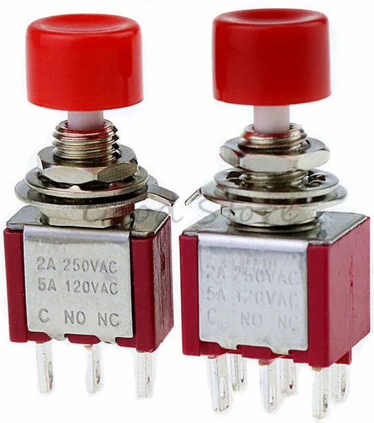 Красный 3 Контактный или 6 контактный SPDT моментальный переменный ток DS612/DS622 2 а/250 В