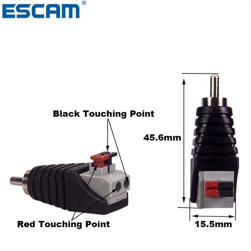 ESCAM 10 шт./лот RCA AV Balun Разъем разъем винтовой терминал нажимной Тип CAT5 для камеры