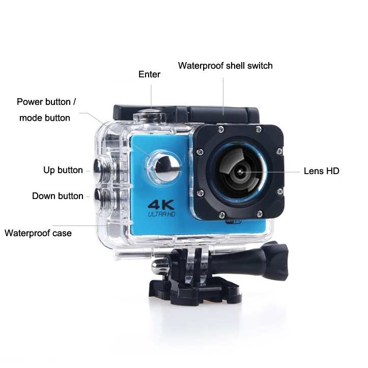 F600 F600R 4K Wifi Экшн-камера 16MP 170D Sport DV 30M 1080P Go Водонепроницаемая профессиональная камера для экстремальных видов спорта, видео, велосипедная камера на шлем, Автомобильная камера Dvr