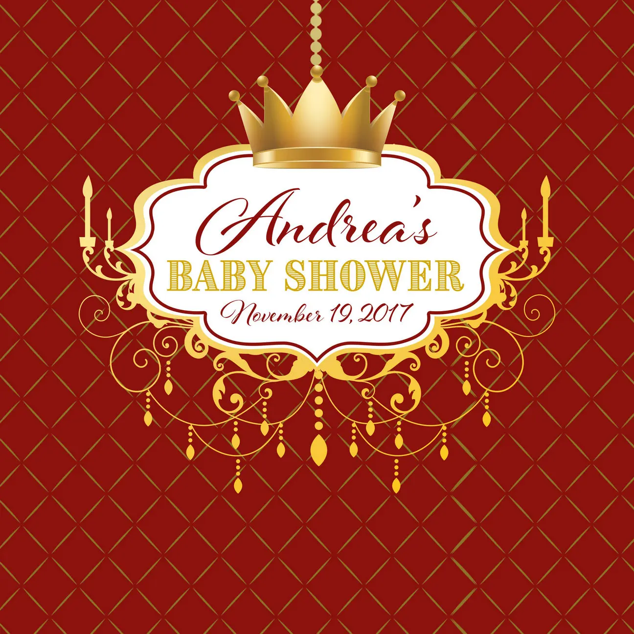 

custom Royal Prince Crown Chandelier Red backdrops High quality Computer print party photography studio background