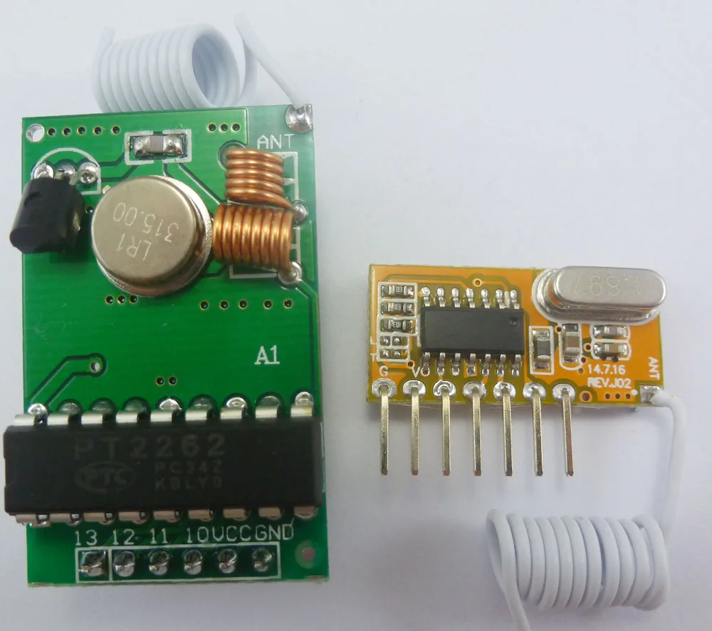 Кодировщик PT2262 315 МГц для декодера Arduino комплект соединений приемника