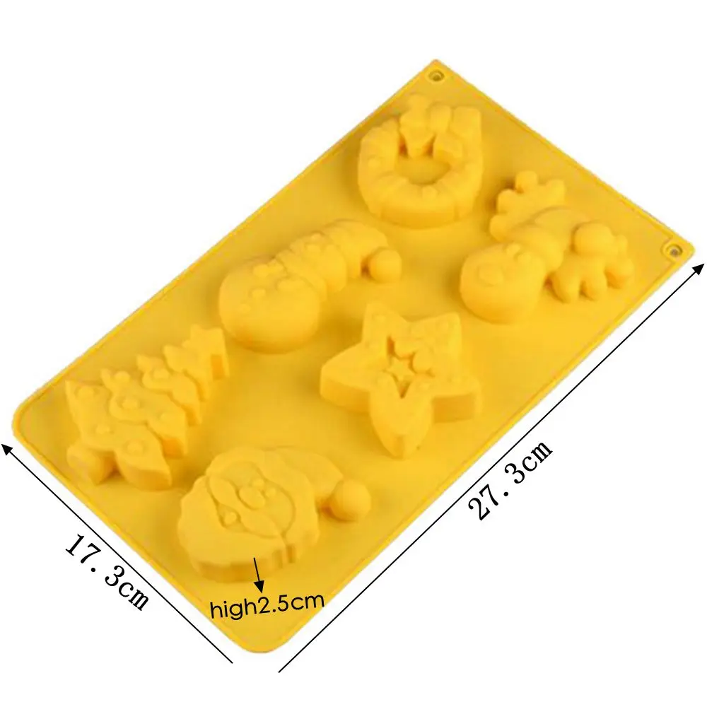 Силиконовая форма для выпечки с 6 отверстиями рождественского Санта Клауса оленя