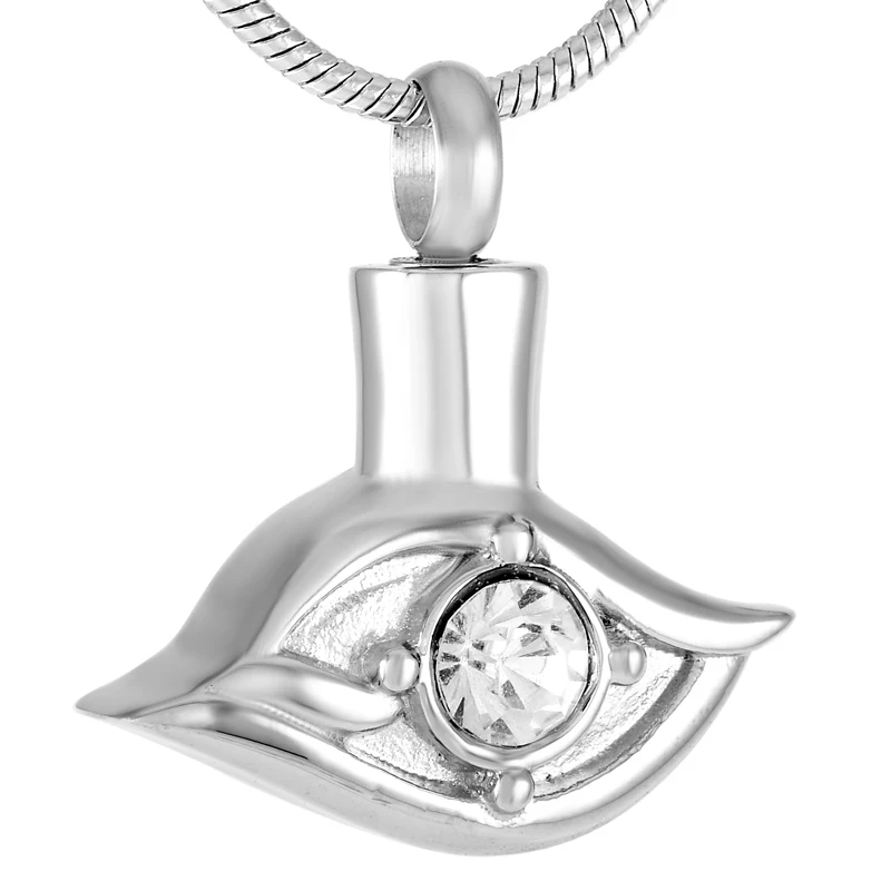 

IJD9280 Hold Crystal EYE Stainless Steel remembrance necklaces Ashes Holder Keepsake Memorial Urn Jewelry For Cremation Ashes