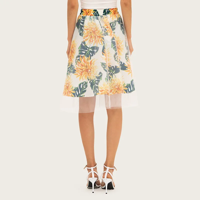 Элегантная сетчатая плиссированная длинная юбка миди 2019 весенне-летняя