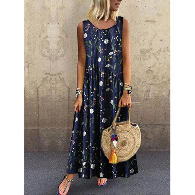 Одежда без рукавов для беременных платье богемное с цветочным принтом винтажный