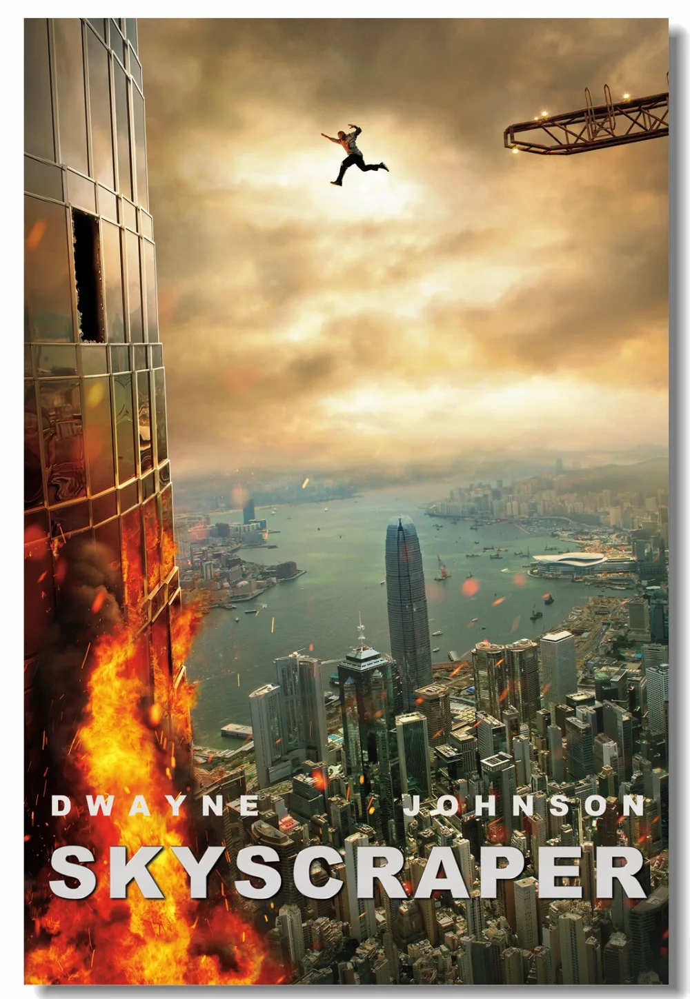 Custom Canvas Wall Decor Skyscraper Wallpaper Dwayne Johnson Poster Cafe Stickers Living Room Decorations #0680# | Дом и сад