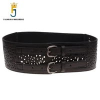 fajarina maam fashion ladies cowhide elastic force waistband leather belts hollow female style wide belt for women ldfj023