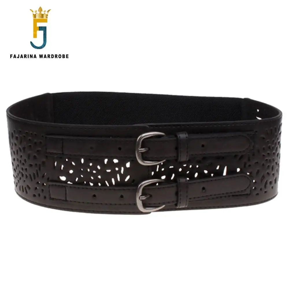 Женский широкий пояс FAJARINA эластичный из воловьей кожи модель LDFJ023 2019|elastic wide