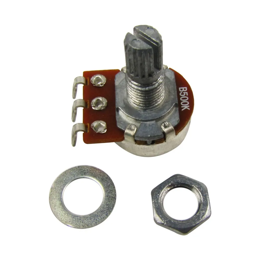 FLEOR 2 шт. небольшие гитарные Горшки потенциометры B500K 15 мм короткий разделенный