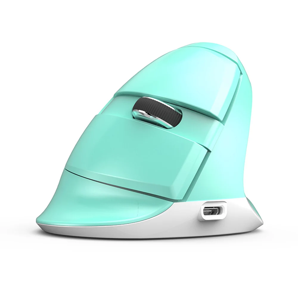 Зеленый Delux M618 мини мышь Беспроводная 2,4 ГГц+ Bluetooth 4,0 перезаряжаемая RGB вертикальная мышь 2400 dpi эргономичные Мыши для ПК ноутбука - Цвет: Зеленый