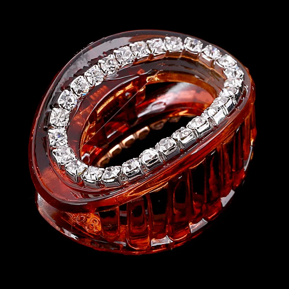 Заколка для волос в ретро стиле акриловая прозрачная форме яйца эластичная краба